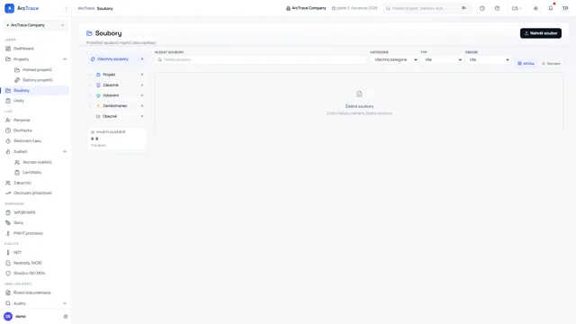 ArcTrace – Správce souborů